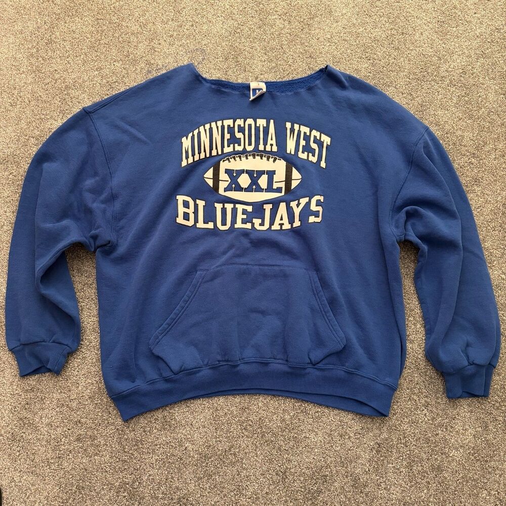 Vintage Russell Athletic Minnesota Bluejays Cut Mens XXL hooded Sweatshirt Y2K